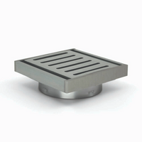 Muses Brushed Silver Ezy Flow 14mm Floor Waste 100*100*14mm