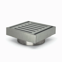 Muses Brushed Silver Ezy Flow Guard Floor Waste 100*100*21mm