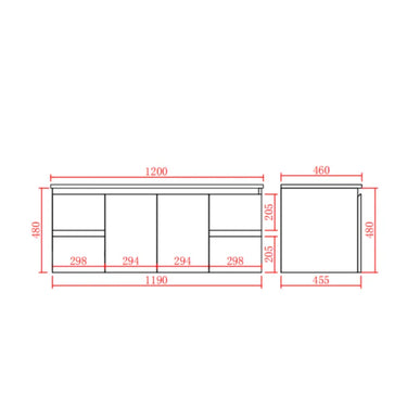 Nordic Wall Hung Vanity N124WH