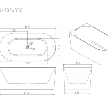 Nova Ultra-Thin Corner Bathtub - Gloss White