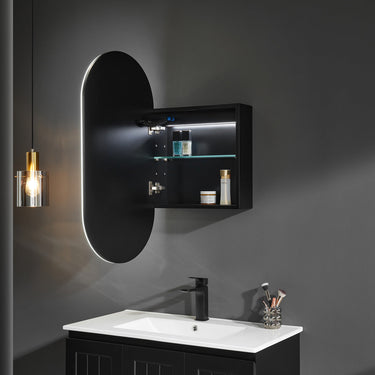 Lumero LED PVC Mirror Shaving Cabinet 450x900x155mm LOSV4590MW-LED/LOSV4590MB-LED