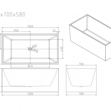 Orta Multi-Fit Freestanding Bathtub - Gloss White