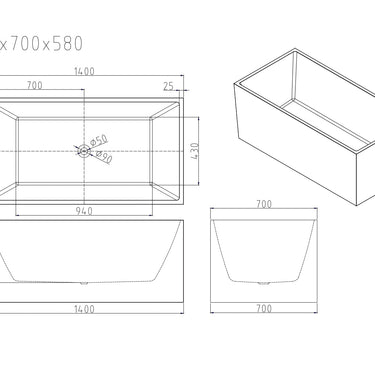 Orta Multi-Fit Freestanding Bathtub - Gloss White