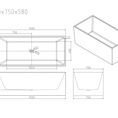 Orta Multi-Fit Freestanding Bathtub - Gloss White