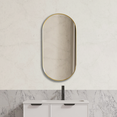 Vetra Aluminum Framed Mirror 5mm Copper Free with Safety Film 450*900/600*1000mm VOFM4590/VOFM60100-MB/BN/GM