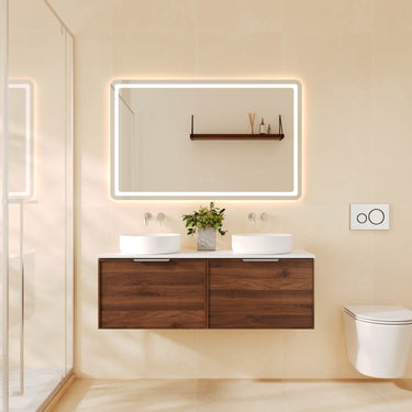 Paris Wall-Hung Vanity - Walnut Woodmatt