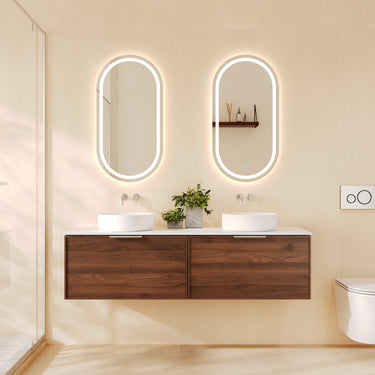 Paris Wall-Hung Vanity - Walnut Woodmatt