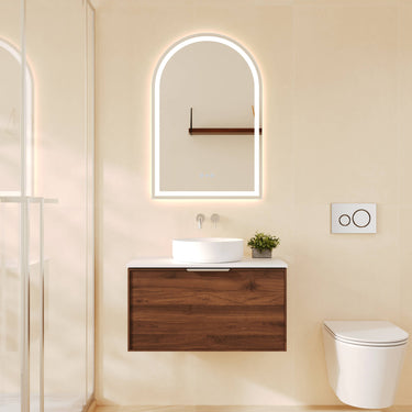 Paris Wall-Hung Vanity - Walnut Woodmatt