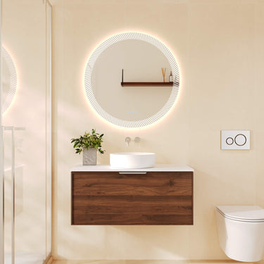 Paris Wall-Hung Vanity - Walnut Woodmatt