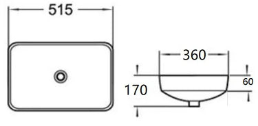 PI5136-OF Insert Basin(Rectangle: 515*360*170mm)