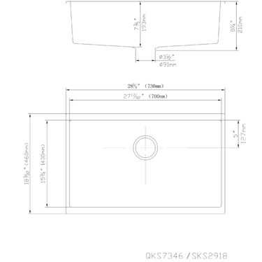 Quartz Undermount Kitchen Sink 730*460*226mm (QZ7346)