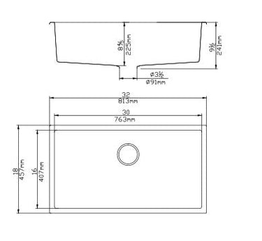 Quartz Undermount Kitchen Sink 810*460*226mm (QZ8145-MB)
