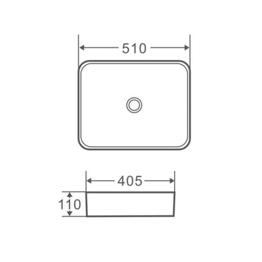 Qtro 51 Counter-top Rectangular Basin