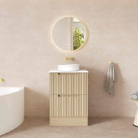 Fluted Rhea Freestanding Cabinet - Natural Oak
