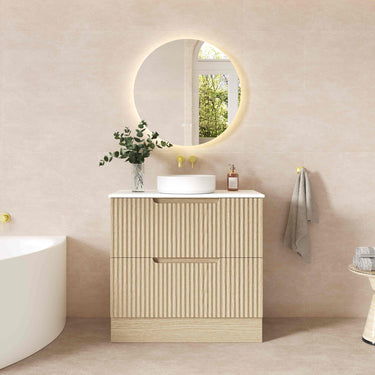 Fluted Rhea Freestanding Cabinet - Natural Oak