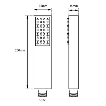 Gunmetal Single Function Handheld Shower