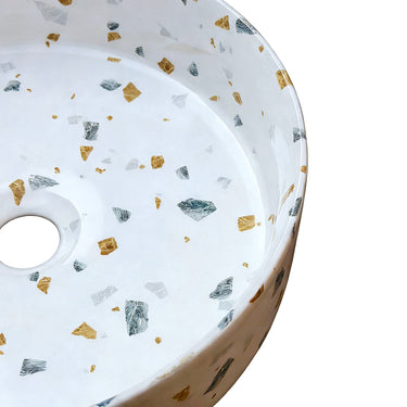 Sasso 36 Counter-top Round Basin - Gold Terrazzo