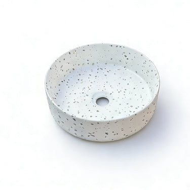 Sasso 36 Counter-top Round Basin - White Terrazzo