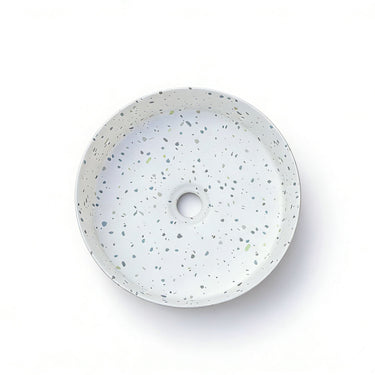 Sasso 36 Counter-top Round Basin - White Terrazzo