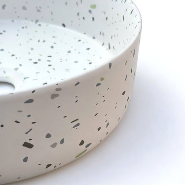 Sasso 36 Counter-top Round Basin - White Terrazzo