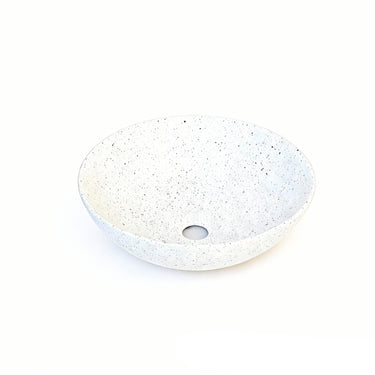 Sasso 40 Counter-top Round Basin - Speckled White