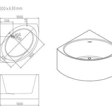 Stanford Triangle Corner Bathtub - Gloss White
