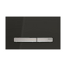 Black glass place with brushed metal button Sigma50DW
