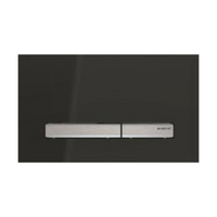 Black glass place with brushed metal button Sigma50DW