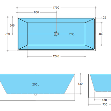 Theo Multifit Bathtub THBT1700MW