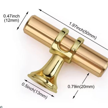 T Bar Knob 50mm – Gold Finish