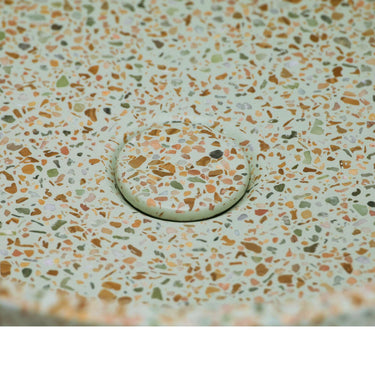 VIVO 39 Concrete Round Countertop Basin - Green Terrazzo