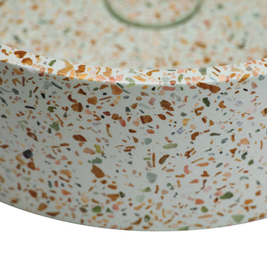 VIVO 39 Concrete Round Countertop Basin - Green Terrazzo