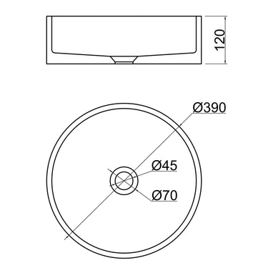 VIVO 39 Concrete Round Countertop Basin - Green Terrazzo