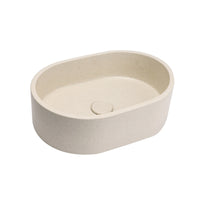 VIVO 40 Concrete Oval Countertop Basin - Grit Yellow