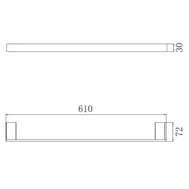 ZEN Series Single Towel Bar 24″ – Matt Chrome