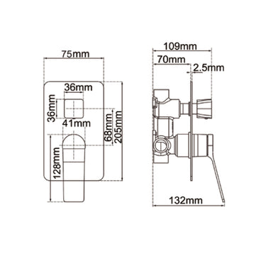 RUSHY - Chrome Diverter Mixer