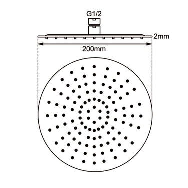 200mm Black Shower Head