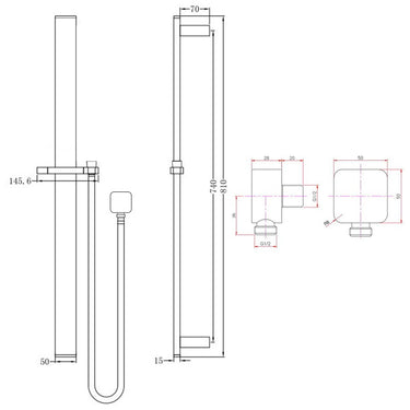 Brushed Brass Shower Rail