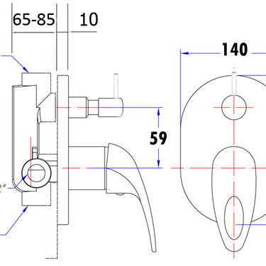 Mina Wall Mixer Diverter Chrome