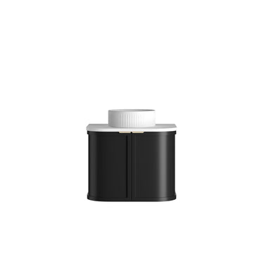Hampshire Wall Hung Curve Vanity Satin Black (All Sizes) 600mm Cabinet Only