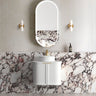Hampshire Wall Hung Curve Vanity Satin White (All Sizes) 600mm Cabinet Only