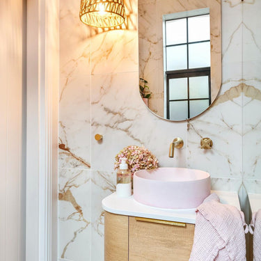 Bondi Wall Hung Curve Vanity Natural Oak (All Sizes) 600mm Cabinet Only