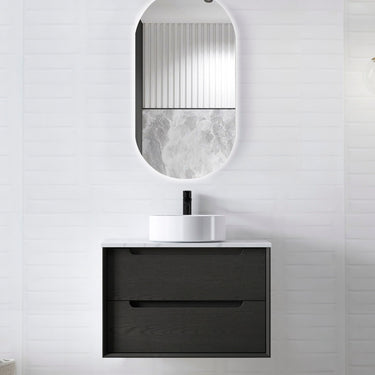 Byron Wall Hung Vanity Black Oak (All Sizes) 750mm Cabinet Only