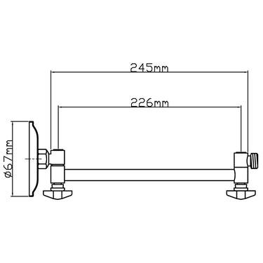 Round Shower Arm All Direction Chrome 245mm