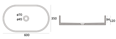Zale Concrete Basin 22-504 line drawing