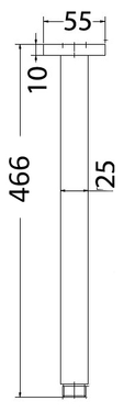 Square Shower Arm Vertical  Chrome 450mm