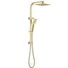 Zevio 250mm Argeng Gold Twin Shower On Rail Top Inlet Square