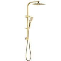 Zevio 250mm Argeng Gold Twin Shower On Rail Top Inlet Square