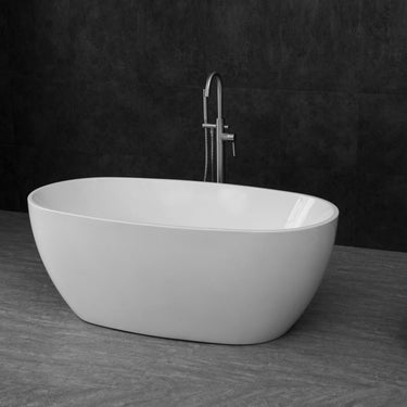Vinny 1500x800x575 Gloss White Egg Shape Bathtub No Overflow
