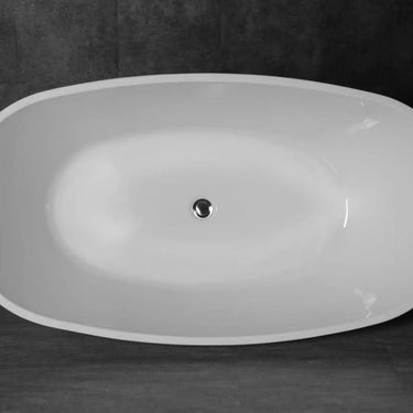 Vinny 1500x800x575 Gloss White Egg Shape Bathtub No Overflow